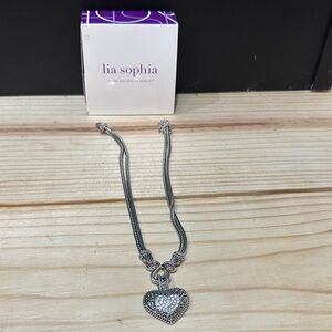 Lia Sophia Silver Heart Charm Necklace